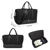 Travel Duffle Bag with Shoe Compartment, Weekender Bag Carry on Overnight Bag for Women Gym Bag Sport Bag Hospital Bags for Labor and Delivery - Black