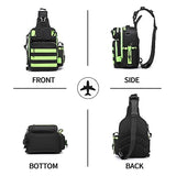 Aodethon Fishing Backpack Tackle Sling Bag for Men, Green Fly Fishing Gear Bag Oxford Waterproof Fishing Backpack, Small Shoulder Bag Chest Bag Crossbody Bag