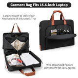 Garment Bag for Travel Suit Bag Carry on Garment Bag Up to 3 Suits for Business Trips,2 in 1 Hanging Suitcase Luggage Bags for Travel,Foldable Carry on Bag Fits 15.6Inch Laptop Black