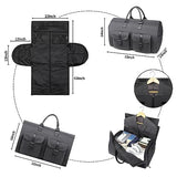 Convertible Travel Garment Bag,Carry on Garment Duffel Bag for Men Women - 2 in 1 Hanging Suitcase Suit Business Travel Bag Dark Grey