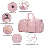 Travel Duffel Bags, Pink Gym Bag with Wet Pocket Weekender Overnight Bag with Shoe Pouch Large Travel Tote Duffel Bag Carry On Bag Gym Duffle Bag for Women-Pink