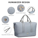 Travel Bag with Shoe Pouch,Weekender Bag Overnight Duffle Bag Carry On Bag Travel Tote Duffel Bags for Traveling Sport Duffel Bag Gym Bag for Women,Grey