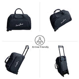 Rolling Duffle Bag with Wheels,Travel Bag with Wheels Roller Carry on Duffle Bag Wheeled Duffel Luggage Overnight Bags Weekender Bags for Women Men-Black