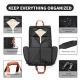 Garment Bag for Travel Suit Bag Carry on Garment Bag Up to 3 Suits for Business Trips,2 in 1 Hanging Suitcase Luggage Bags for Travel,Foldable Carry on Bag Fits 15.6Inch Laptop Black