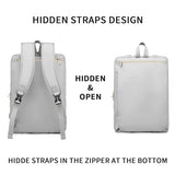 Messenger Bag for Women,Laptop Backpack Fits 17.3 Inch Laptop Bag Handbag Business Briefcases for Women Convertible Briefcase Backpack Shoulder Bag for Work-Grey
