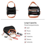 Women's Multi-pocket Shoulder Bag, Fashion Tote Purse Nylon Shoulder Tote Bag Lightweight Weekend Handbag for Women, Black