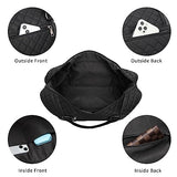 Travel Duffle Bag with Shoe Compartment, Weekender Bag Carry on Overnight Bag for Women Gym Bag Sport Bag Hospital Bags for Labor and Delivery - Black