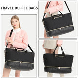 Travel Duffel Bag, Womens Overnight Bag Weekender with Shoe Pouch Large Carry On Bag Travel Tote Duffel Bag for Women,Hospital Bags for Labor and Delivery Black