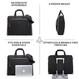 Garment Bag Travel Suit Bag for Women Carry on Garment Bag Up to 3 Suits for Business Trips,2 in 1 Hanging Suitcase Luggage Bags for Travel,Foldable Carry on Bag Fits 15.6Inch Laptop Black