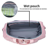 Travel Duffel Bags, Pink Gym Bag with Wet Pocket Weekender Overnight Bag with Shoe Pouch Large Travel Tote Duffel Bag Carry On Bag Gym Duffle Bag for Women-Pink