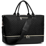 Travel Duffel Bag, Womens Overnight Bag Weekender with Shoe Pouch Large Carry On Bag Travel Tote Duffel Bag for Women,Hospital Bags for Labor and Delivery Black