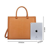 Women Laptop Bag,PU Leather Work Tote 15.6 Inch Laptop Computer Bag Business Shoulder Messenger Bag Business Office Bag Handbag -Brown