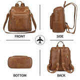 seyfocnia Women Backpack Purse, Fashion Cute Travel Carry on Backpack Convertible Design Satchel Handbags Shoulder Bag with Laptop Compartment, Brown