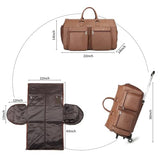 Rolling Garment Bags for Travel,Convertible Duffle Garment Bag Roller Bags for Travel Carry on Garment Bag with Wheels Luggage Rolling Weekender Roller Duffle Bags for Travel-Brown