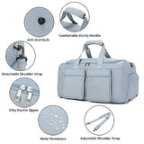 Gym Bag, Weekender Bag for Men Women Travel Duffel Bag with Wet Pocket Large Overnight Bag with Shoe Compartment Carry On Travel Bag Gym Duffle Bag Sports Bag-Blue