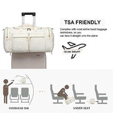 Duffel Bag with Shoe Pouch, Travel Bag Carry On Duffle Bag Weekender Bag for Women Overnight Bags Gym Bag for Women Beige