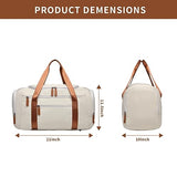 Travel Duffle Bags for Women 40L Medium Sports Gym Bag with Shoes Compartment Lightweight Weekender Overnight Duffel Bags for Traveling Carry on Duffel Bag for Women Beige