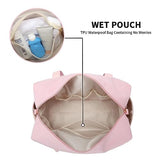 Gym Bag for Women,Travel Duffel Bag with Wet Pocket Overnight Weekender Bag Sport Yoga Bag for Women Hospital Bags for Labor and Deliver (Pink)
