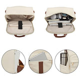 seyfocnia Backpack Purse for Women, Fashion Waterproof PU Leather Satchel Bag Shoulder Handbags, Ladies Convertible Casual Travel Bag, White Brown