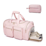 Travel Duffle Bag with Toiletry Bag,Weekender Bag Carry on Overnight Bag for Women with Shoe Compartment Gym Bag Sport Bag Hospital Bags for Labor and Delivery - Pink