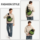 Aodethon Fishing Backpack Tackle Sling Bag for Men, Green Fly Fishing Gear Bag Oxford Waterproof Fishing Backpack, Small Shoulder Bag Chest Bag Crossbody Bag