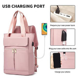 seyfocnia Laptop Backpack for Women, 15.6 Inch Work Backpacks Purse with USB Port Teacher Nurse Backpack Travel Backpack Convertible Business Computer Tote Daypack-Pink
