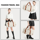 Travel Duffle Bags for Women 40L Medium Sports Gym Bag with Shoes Compartment Lightweight Weekender Overnight Duffel Bags for Traveling Carry on Duffel Bag for Women Beige