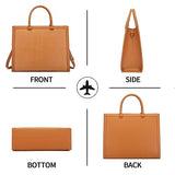Women Laptop Bag,PU Leather Work Tote 15.6 Inch Laptop Computer Bag Business Shoulder Messenger Bag Business Office Bag Handbag -Brown