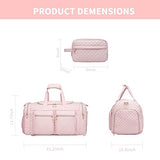Travel Duffle Bag with Toiletry Bag,Weekender Bag Carry on Overnight Bag for Women with Shoe Compartment Gym Bag Sport Bag Hospital Bags for Labor and Delivery - Pink