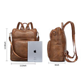 seyfocnia Backpack Purse for Women, Fashion Leather Backpack Convertible Design Satchel Handbags Shoulder Bag with Laptop Compartment Travel Carry on Backpack, Brown