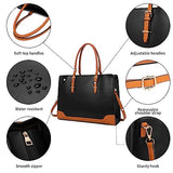 Laptop Tote Bag for Women, Large Briefcase for 15.6 Inch Computer Waterproof Leather Bag with USB Charging Port, Fashion Professional Business Office Work Shoulder Handbag Purse, Black