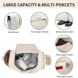 Duffel Bag with Shoe Pouch, Travel Bag Carry On Duffle Bag Weekender Bag for Women Overnight Bags Gym Bag for Women Beige