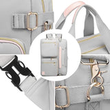 Messenger Bag for Women,Laptop Backpack Fits 17.3 Inch Laptop Bag Handbag Business Briefcases for Women Convertible Briefcase Backpack Shoulder Bag for Work-Grey