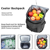Insulated Cooler Backpack, Waterproof Backpack Cooler Leakproof Insulated Backpack Soft Cooler Bag Lightweight Portable Cooler for Lunch Camping Travel Beach Fishing Hiking Picnic Beer for Men, Grey