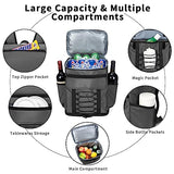 Insulated Cooler Backpack, Waterproof Backpack Cooler Leakproof Insulated Backpack Soft Cooler Bag Lightweight Portable Cooler for Lunch Camping Travel Beach Fishing Hiking Picnic Beer for Men, Grey