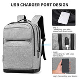 seyfocnia Travel Backpack for Men,17.3 Inch Laptop Backpack Computer Backpacks with USB Charging Port Carry on Backpack for Airplanes Weekender Bag Business Backpack College Daypack-Grey