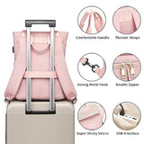 seyfocnia Laptop Backpack for Women, 15.6 Inch Work Backpacks Purse with USB Port Teacher Nurse Backpack Travel Backpack Convertible Business Computer Tote Daypack-Pink