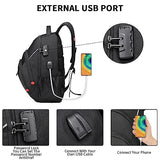 CALLPIONEER Laptop Backpack for Men,Travel Backpack with USB Charging Port Carry on Backpack for Airplanes Casual Daypack Backpacks Business Backpack Computer Work Bag,Black