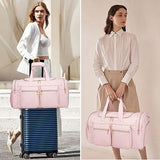 Travel Duffle Bag with Toiletry Bag,Weekender Bag Carry on Overnight Bag for Women with Shoe Compartment Gym Bag Sport Bag Hospital Bags for Labor and Delivery - Pink