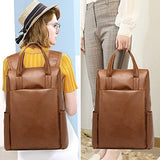 seyfocnia Backpack Purse for Women Anti-theft Laptop Backpack Women Mini Small Computer Case Business Work Teacher Backpack-Brown