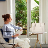 Laptop Tote Bag for Women, Cute Computer Bag Large Laptop Purse Shoulder Handbags Work Tote Bags Briefcase Top Handle Satchel for Women -Beige