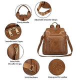 seyfocnia Women Backpack Purse, Fashion Cute Travel Carry on Backpack Convertible Design Satchel Handbags Shoulder Bag with Laptop Compartment, Brown