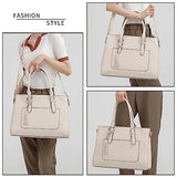 Laptop Tote Bag for Women, Cute Computer Bag Large Laptop Purse Shoulder Handbags Work Tote Bags Briefcase Top Handle Satchel for Women -Beige