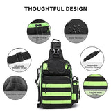 Aodethon Fishing Backpack Tackle Sling Bag for Men, Green Fly Fishing Gear Bag Oxford Waterproof Fishing Backpack, Small Shoulder Bag Chest Bag Crossbody Bag