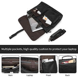 Leather Messenger Bag for Men,15.6 Inch Vintage Mens Laptop Bag Water Resistant Business Travel Briefcase Satchel Work Computer Bag Black
