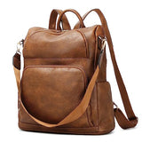 seyfocnia Backpack Purse for Women, Fashion Leather Backpack Convertible Design Satchel Handbags Shoulder Bag with Laptop Compartment Travel Carry on Backpack, Brown
