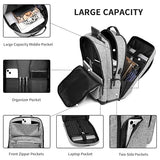 seyfocnia Travel Backpack for Men,17.3 Inch Laptop Backpack Computer Backpacks with USB Charging Port Carry on Backpack for Airplanes Weekender Bag Business Backpack College Daypack-Grey
