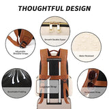 seyfocnia Travel Backpack for Women, 40L Carry On Backpack Airline Approved, 17.3 Inch Computer Laptop Bag Large Waterproof Personal Item Bag with USB Charging Port Work Backpacks (White Brown)