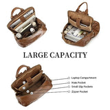 seyfocnia Women Backpack Purse, Fashion Cute Travel Carry on Backpack Convertible Design Satchel Handbags Shoulder Bag with Laptop Compartment, Brown