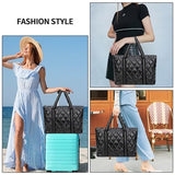 Puffer Tote Bag Lightweight Quilted Puffy Tote Bag Soft Down Cotton Padded Shoulder Bag Quilted Bag for Womens Handbag Black